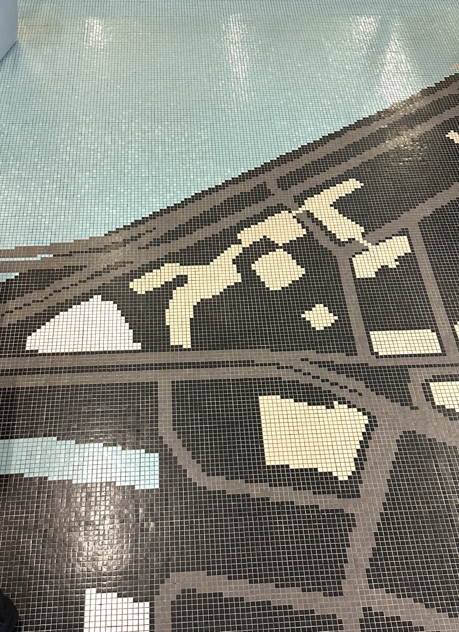 Tile mosaic floor the robot scans